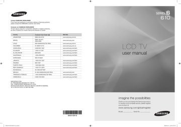 Samsung Digimax Cyber 610, LN46A610A3R, LN52A610A3R, LN40A610A3R, LN32A610A3R User's manual Samsung Digimax Cyber 610, LN46A610A3R, LN52A610A3R, LN40A610A3R, LN32A610A3R User's manual