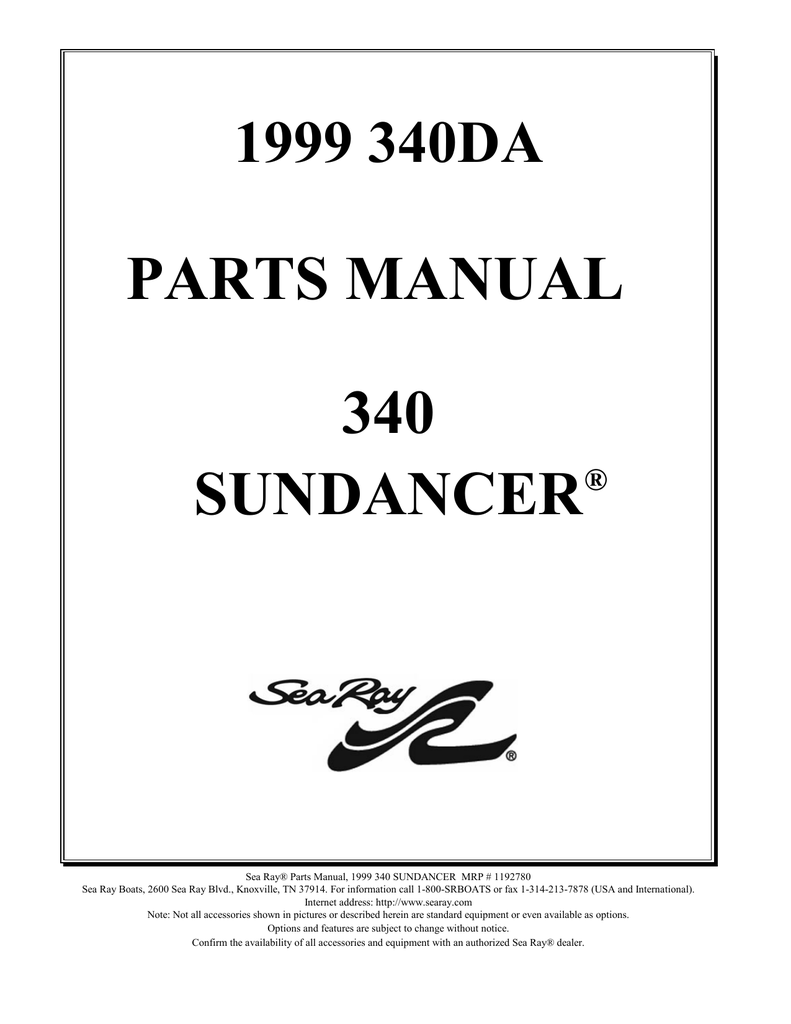Sea Ray 1999 340 SUNDANCER Instrukcja 