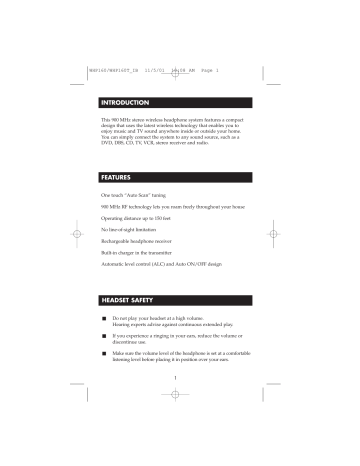 RCA WHP160T User manual | Manualzz