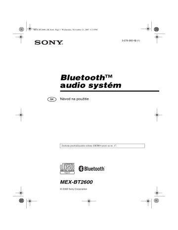 Sony mex bt2600 как подключить блютуз к телефону